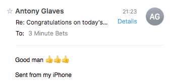 3 Minute Bets testimonial mobile 3